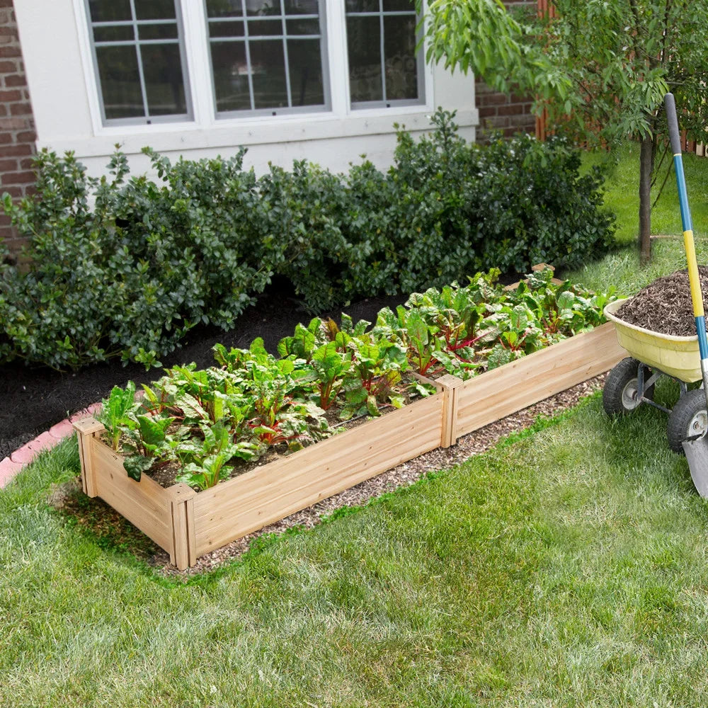 Wooden Raised Garden Bed Planter Box for Patio and Yard